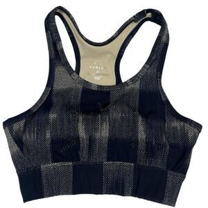 Varley Berkeley Bra Sports Bra Unpadded Neutral Check Pocket‎ High Neck Women XS
